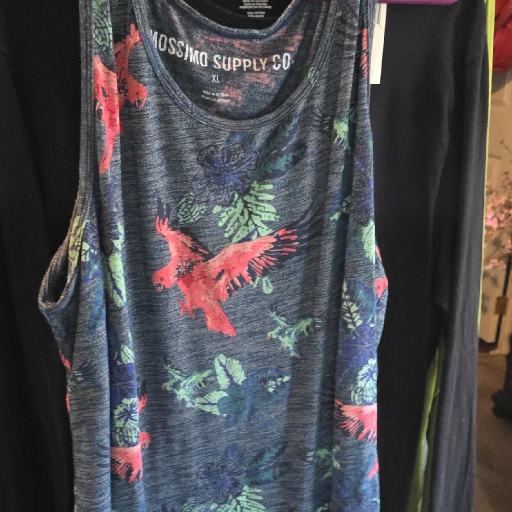 Mossimo Supply Co. Tropical Parrot Tank Top